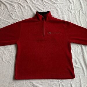Vintage GAP Athletic Dark Red Fleece Quarter Zip Collared Oversized Sweater Sz M
